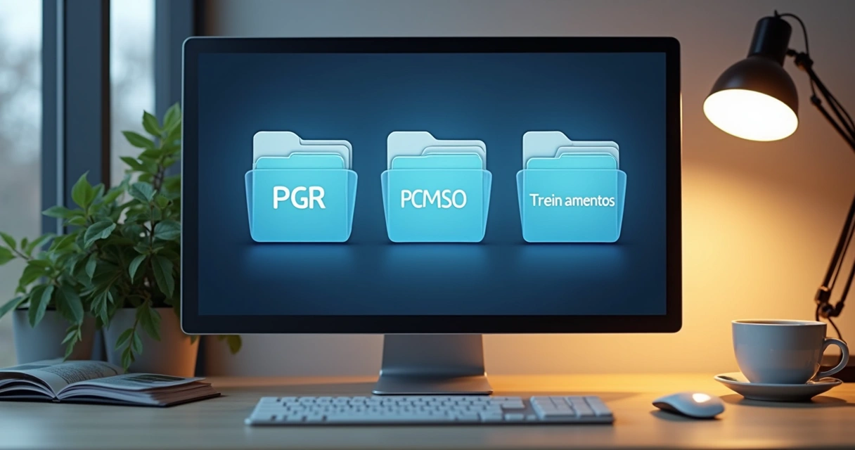 Documentos de contratos digitais organizados em uma tela de computador 