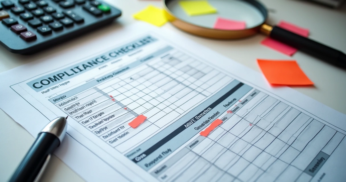 Documentos de control, presupuesto y lupa sobre una mesa de trabajo 