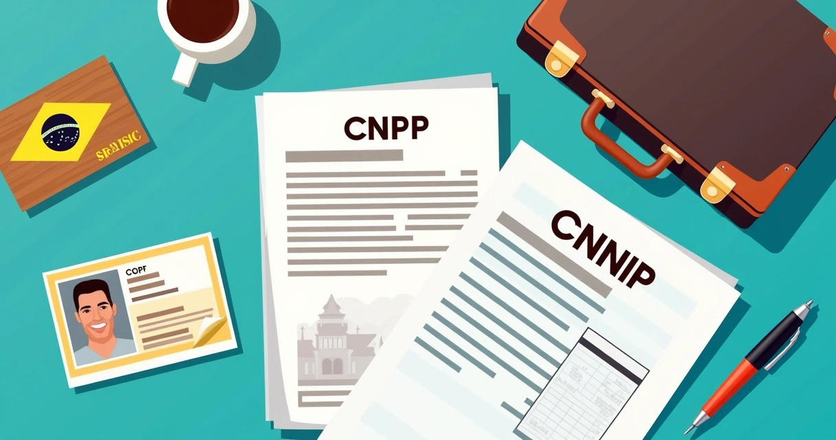 Documentos para registro no CORE vistos de cima numa mesa