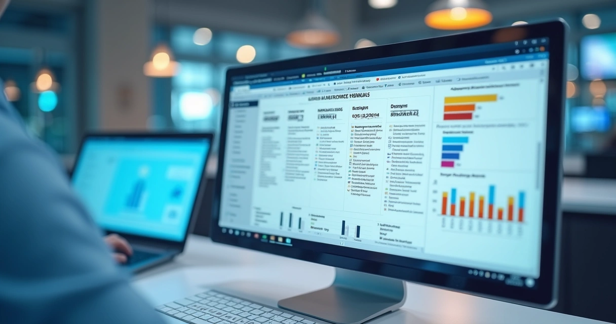 Interface digital mostrando organização de documentos pós-obra 