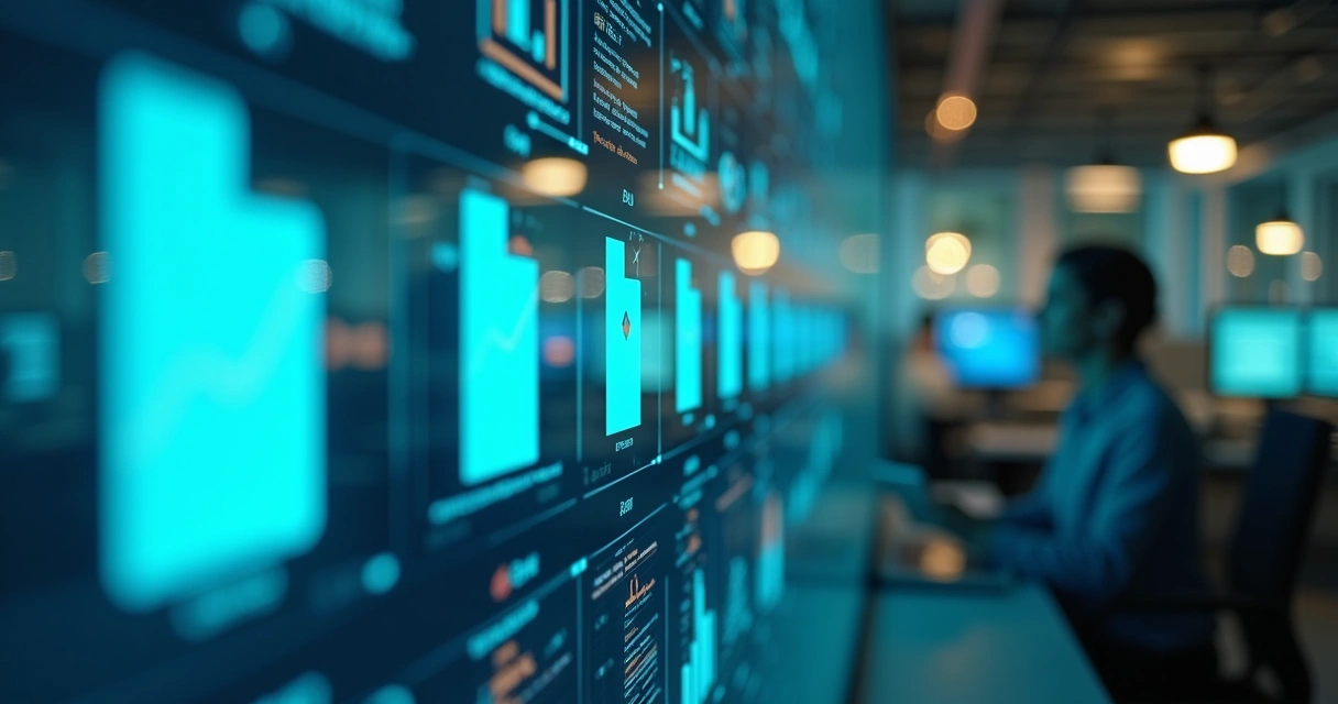 Sistema digital de contabilidade processando documentos 