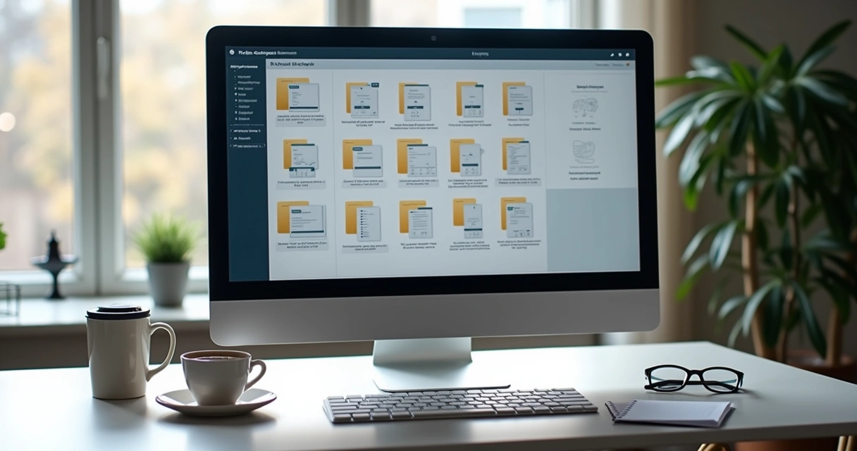 Documentos financeiros digitais organizados em tela de computador 