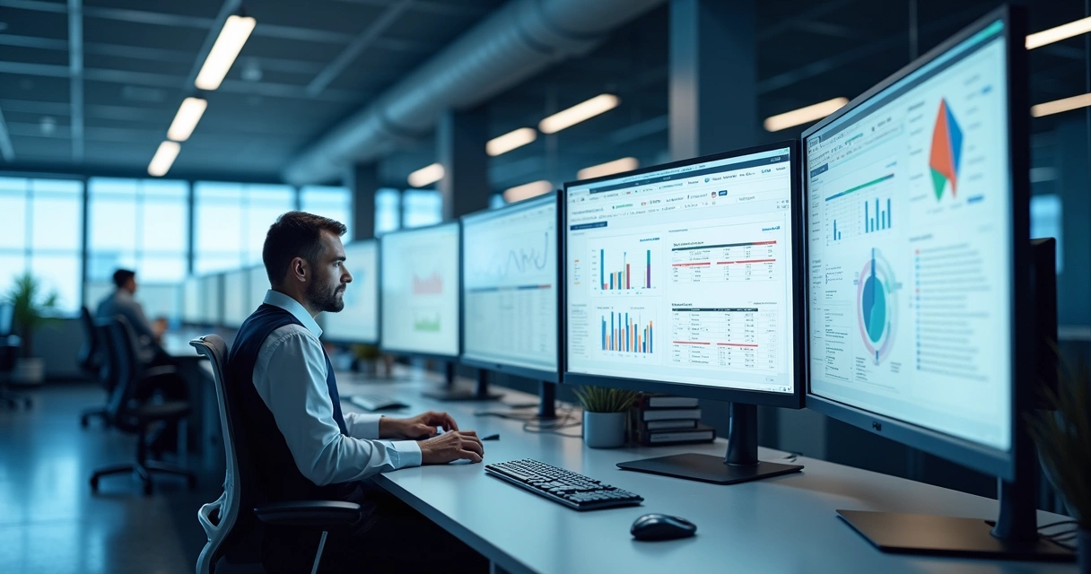 Documentos digitais organizados em uma mesa de escritório