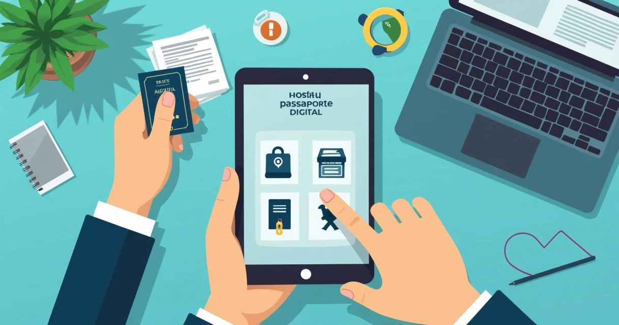Pessoa adicionando documentos digitais em aplicativo no celular com fundo corporativo 