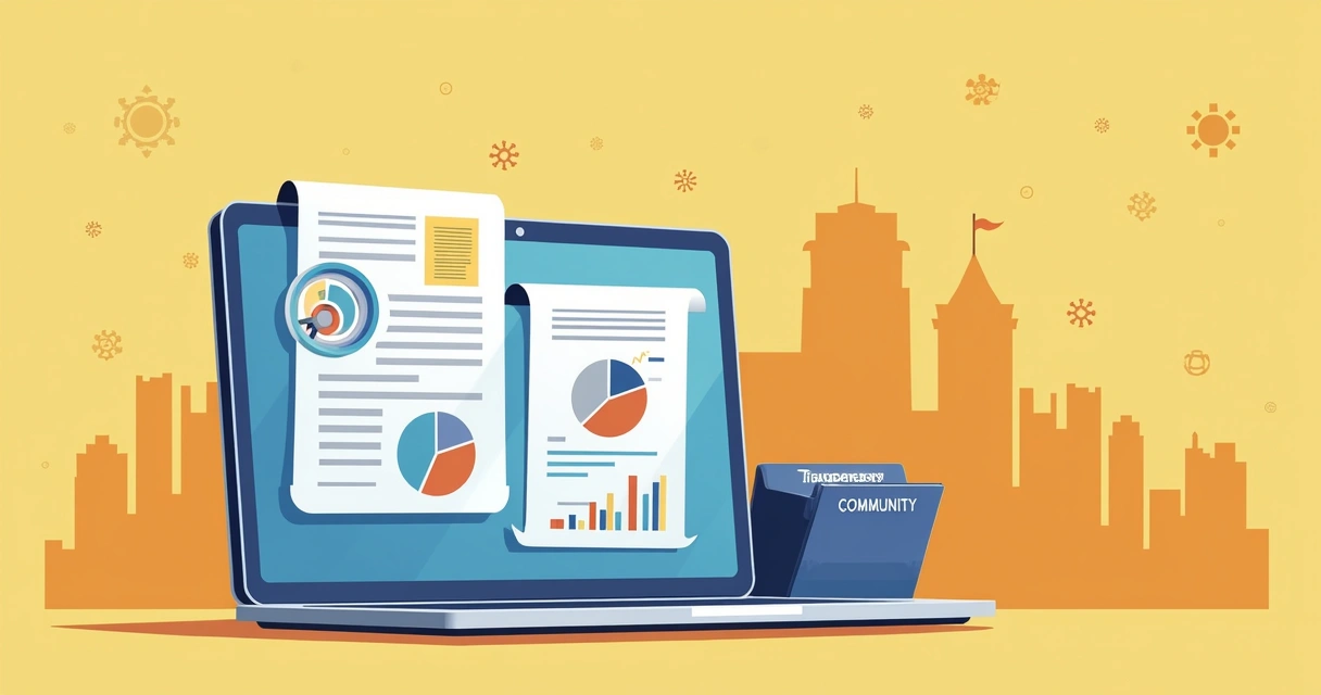 Documentos digitais abertos em tablet, mostrando transparência na gestão política 