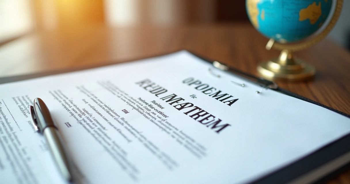 Diploma, contrato e patente traduzidos em inglês sobre mesa 