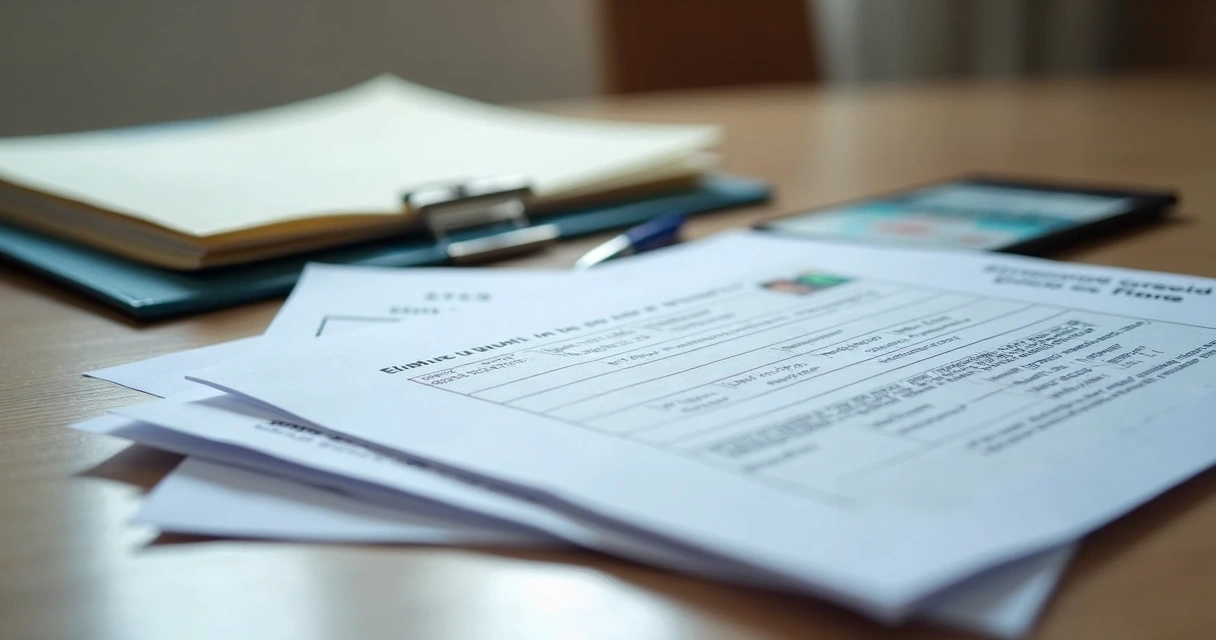 Conjunto organizado de documentos sobre direitos de idosos em mesa de madeira 