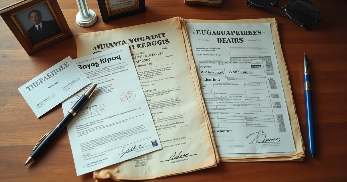 Documentos organizados para processo de divórcio 