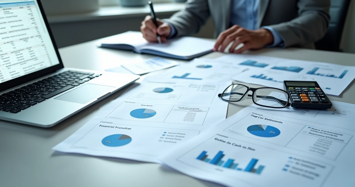 Documentos financeiros organizados para due diligence