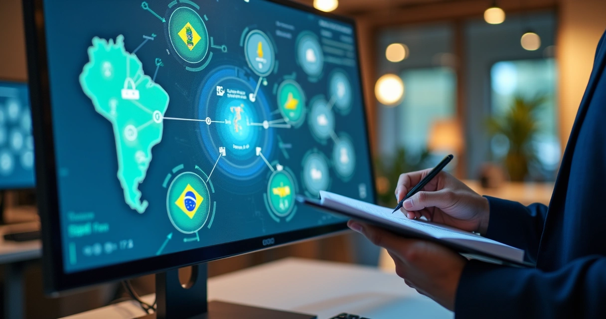 Documentos fiscais digitais em tela de computador