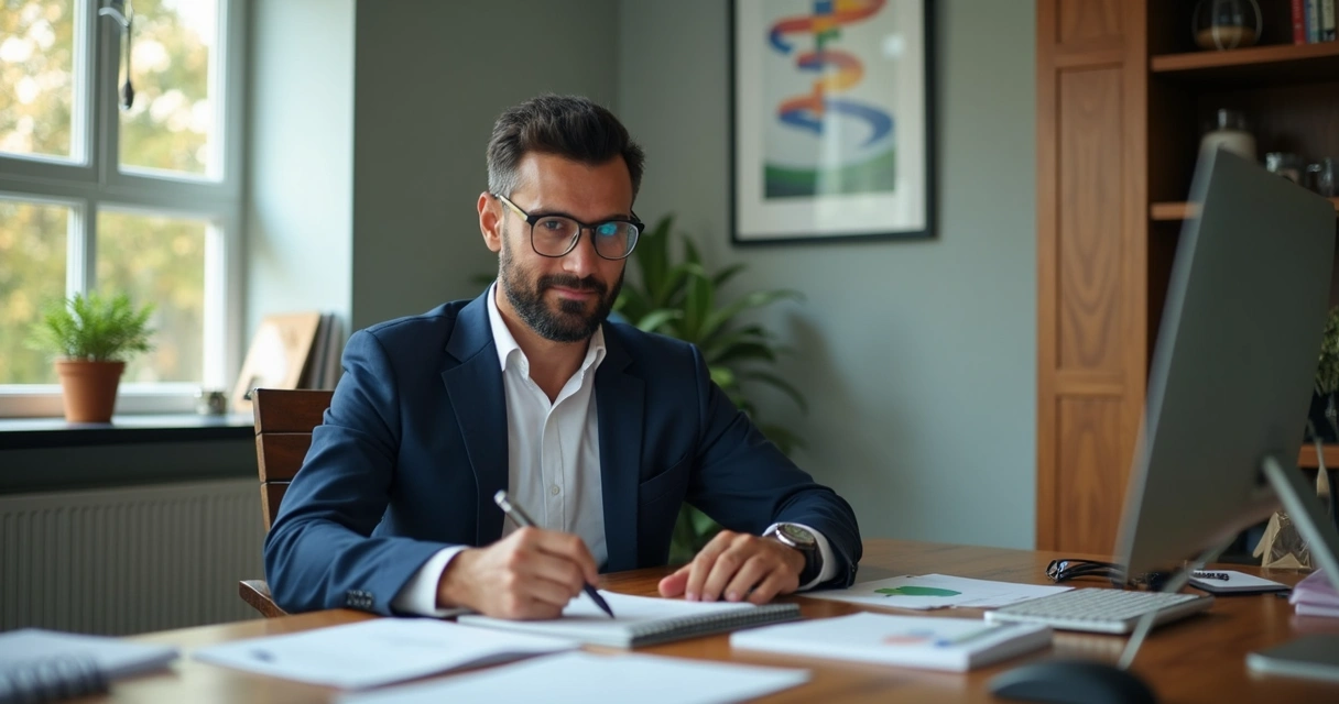 Empresário e contador analisando documentos fiscais 