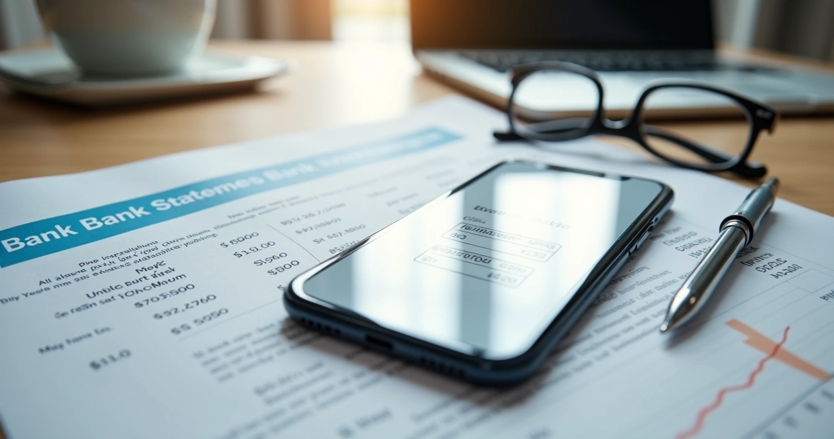 Documentos e celular com comprovantes de encerramento de conta