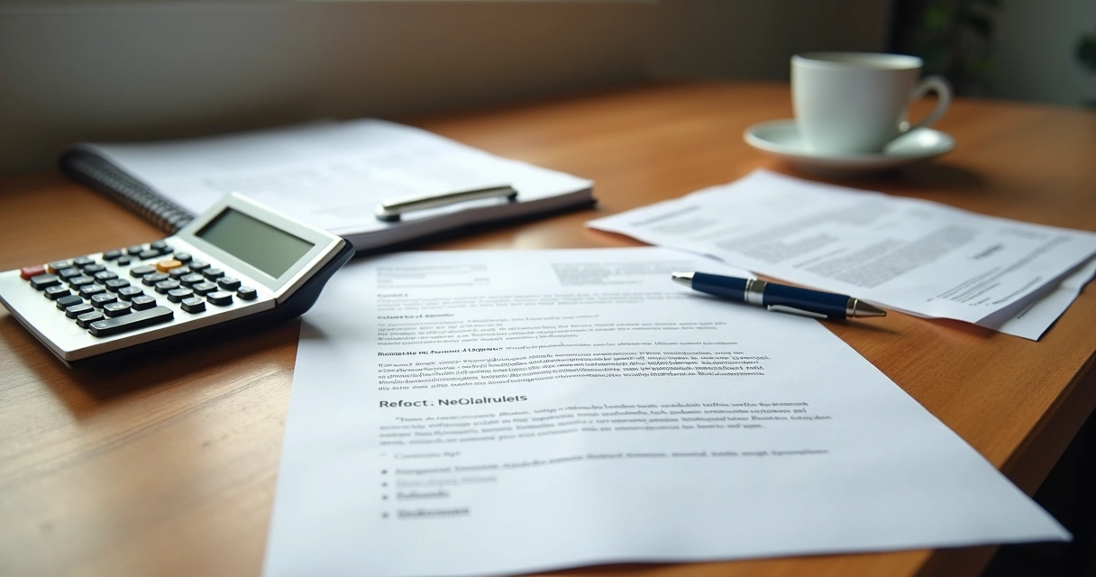 Documentos para financiamento de casa sobre mesa de madeira organizada 