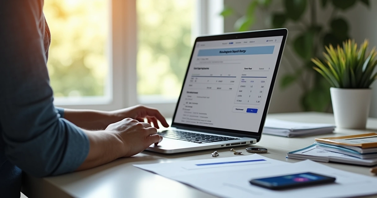 Pessoa preenchendo formulário digital de financiamento imobiliário 