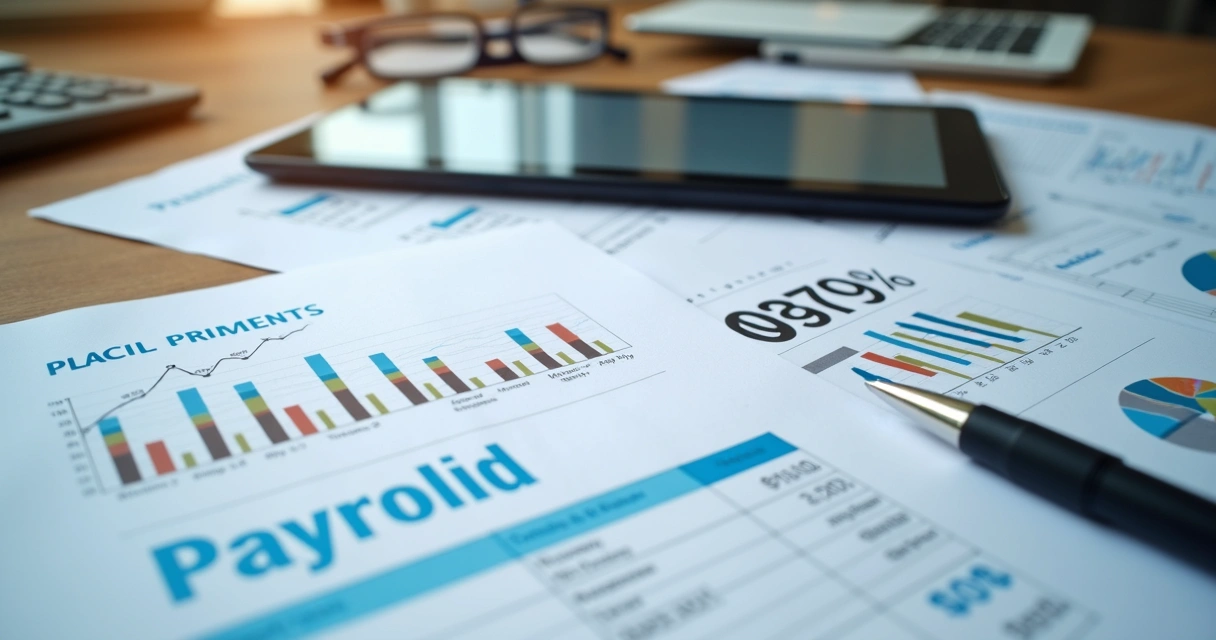 Documentos organizados para cálculo de salário 