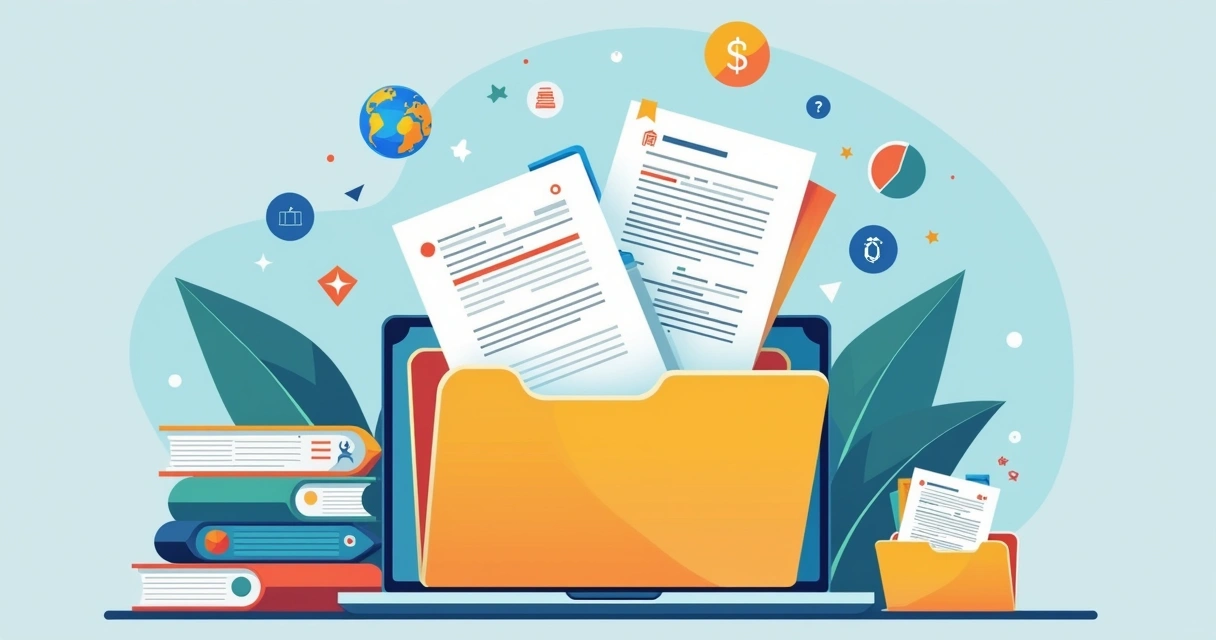 Documentos organizados para gestão de cobranças em empresa 
