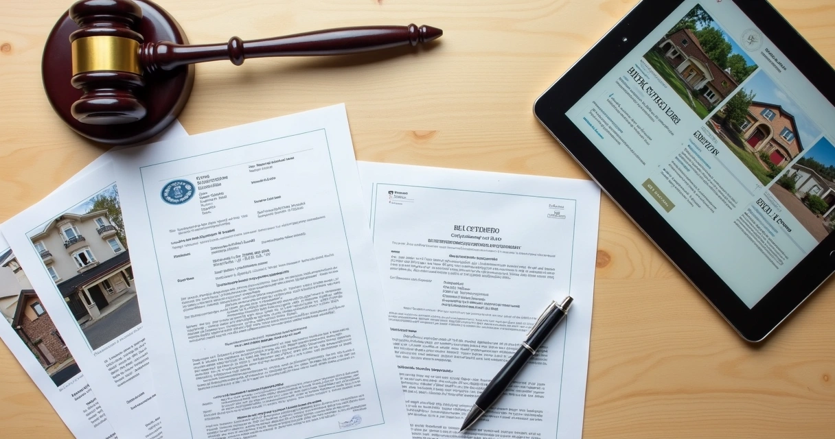 Documentos organizados sobre uma mesa para ação judicial.