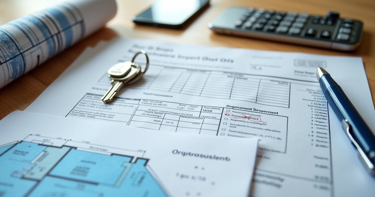 Como Regularizar um Imóvel: Mesa organizada com documentos para regularização imobiliária 