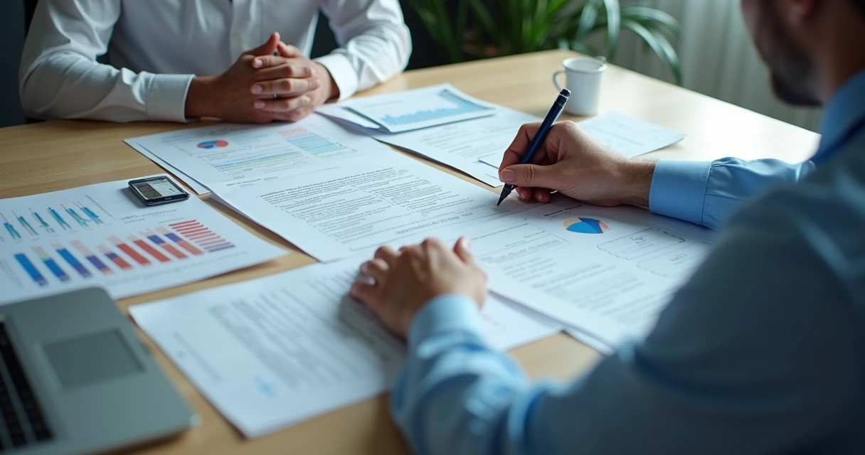 Consulta médica com laudos e documentos sobre a mesa 