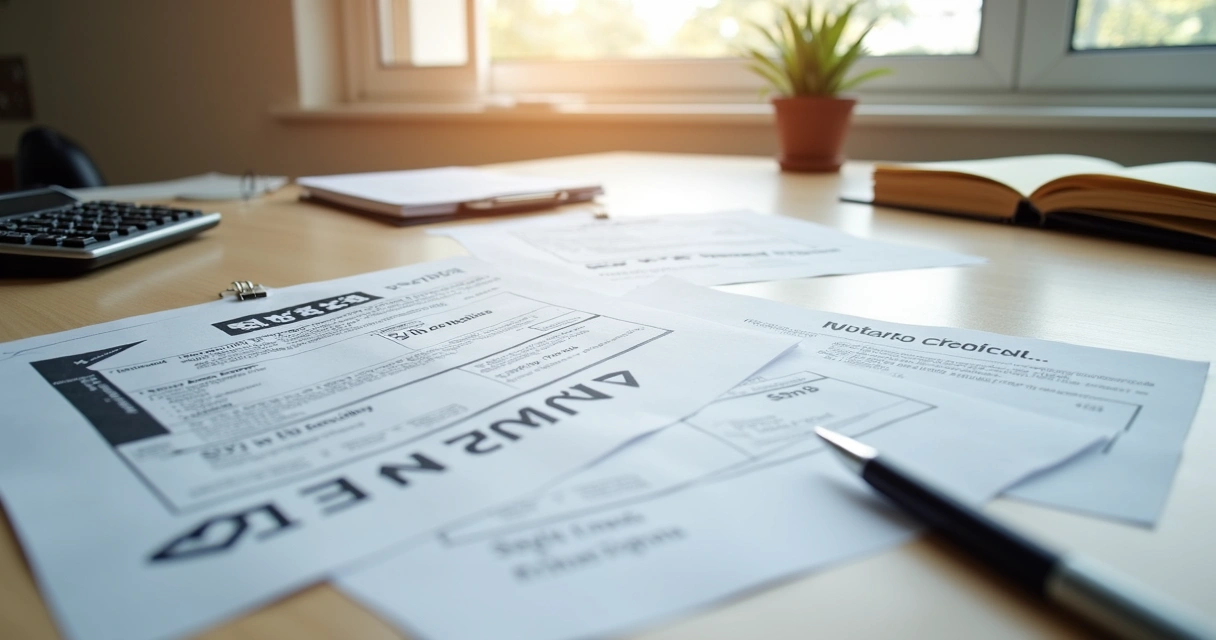 Documentos organizados sobre mesa de madeira durante inventário 