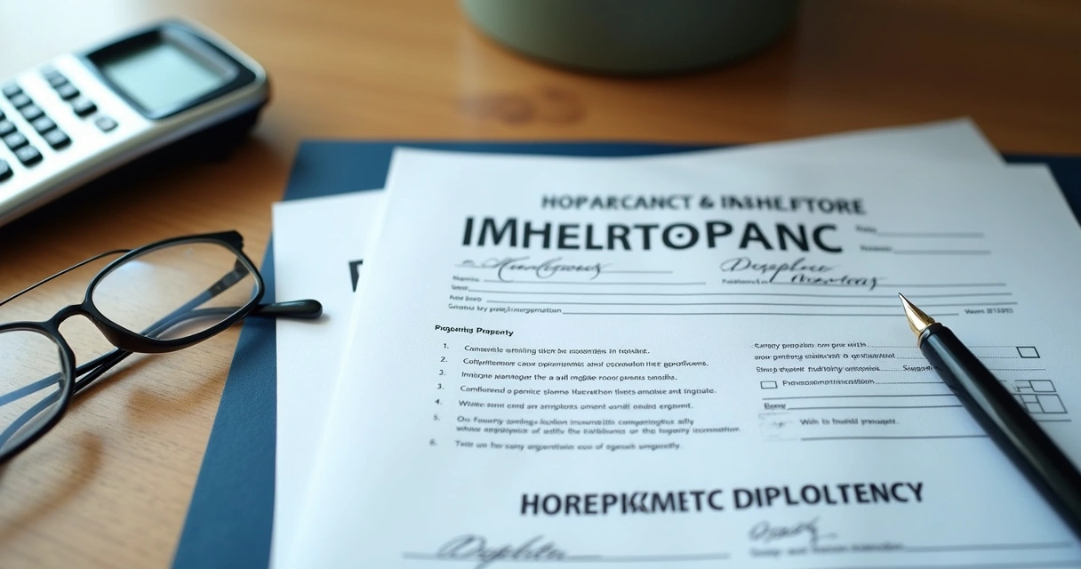 Documentos de inventário e matrícula de imóvel sobre mesa 