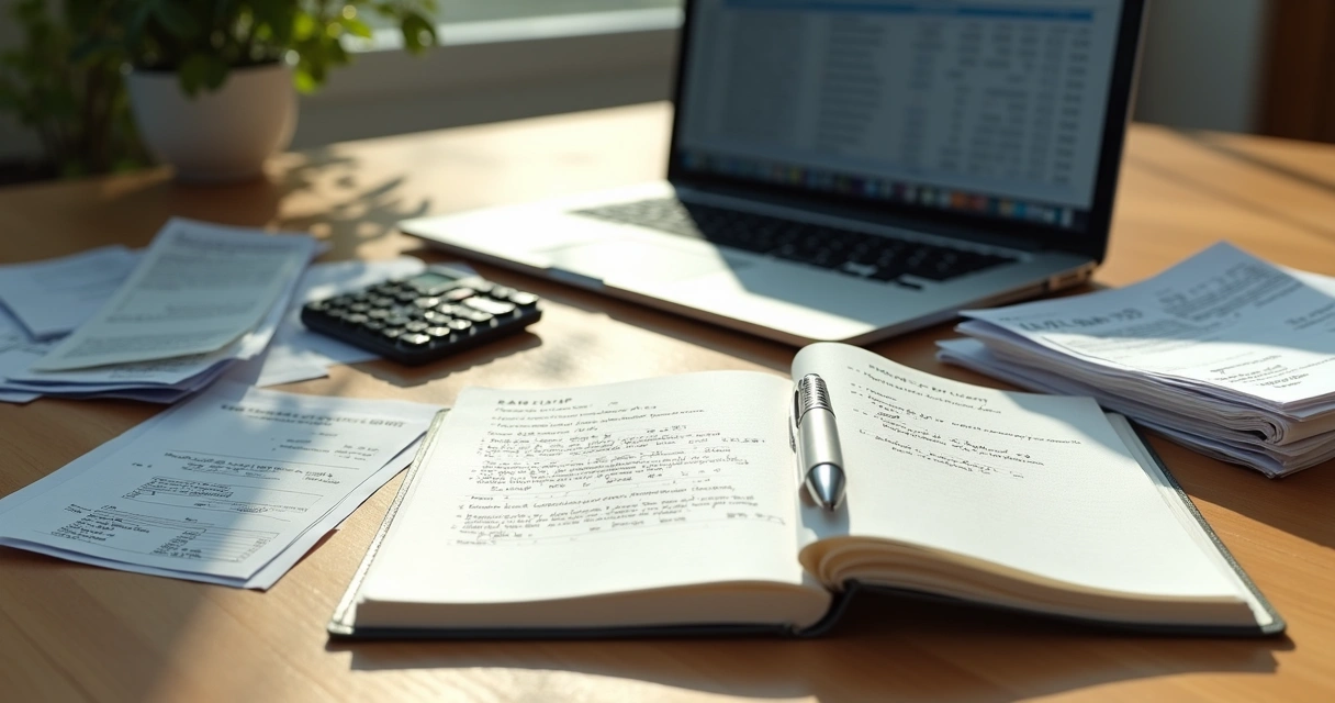 Pilha de documentos e recibos usados para deduções no IRPF