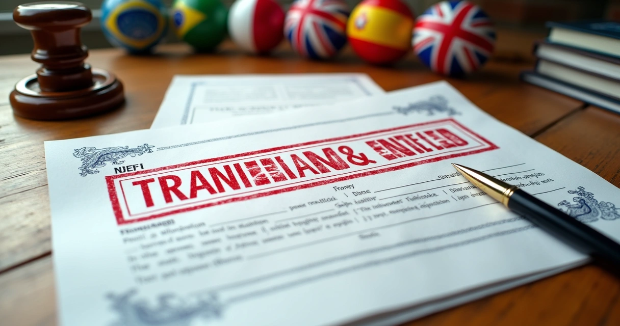 Documentos oficiais e selo de tradução juramentada 