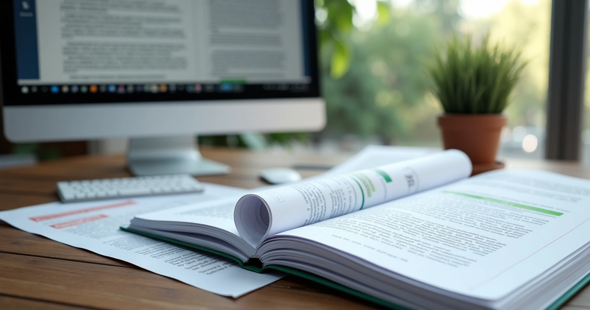 Laudos e documentos de leis ambientais empilhados 