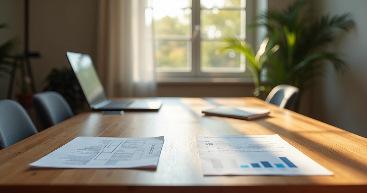 Documentos para registro de imóvel sobre mesa