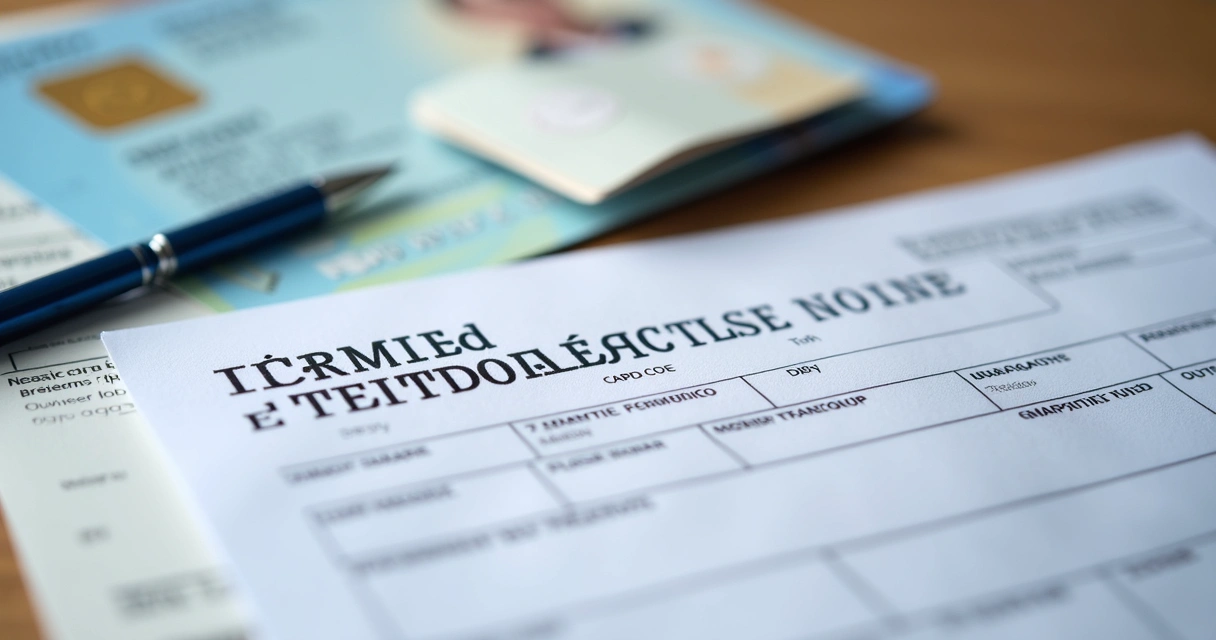 Documentos e carteira de trabalho ao lado de formulário preenchido 