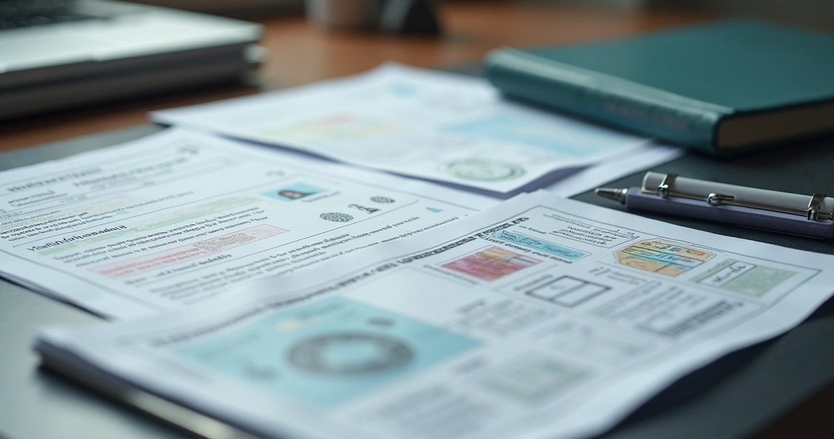 Documentos pessoais e médicos organizados para solicitação de benefício 