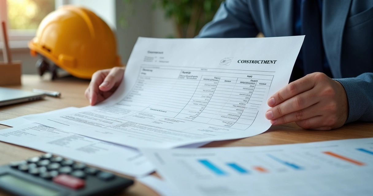 Profissional analisando nota fiscal e contrato de empreitada para apurar a base de cálculo do ISS