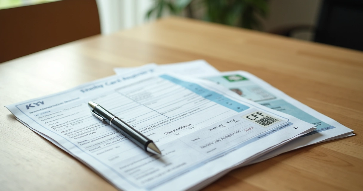 Documentos para licença maternidade organizados na mesa 