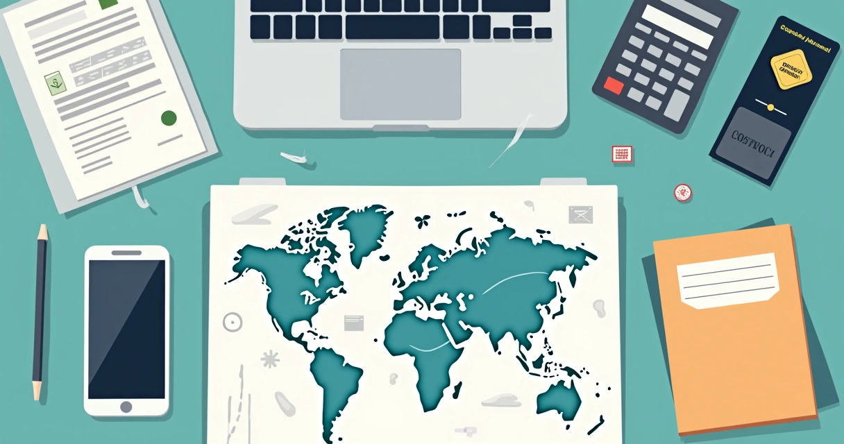 Documentos e mapa sobre previdência internacional