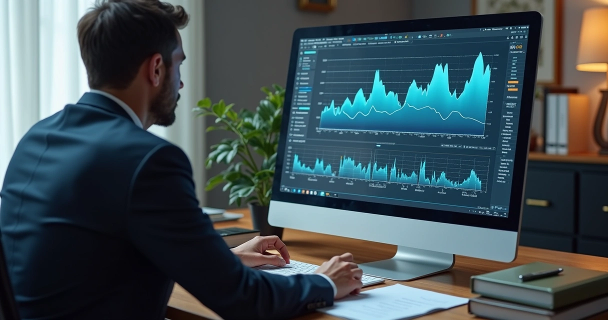 Tela de computador com documentos jurídicos digitais sendo analisados 