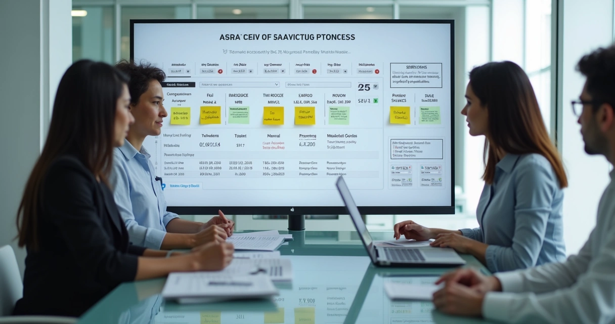 Equipe analisando documentos fiscais e acompanhamento digital de processos PERDCOMP