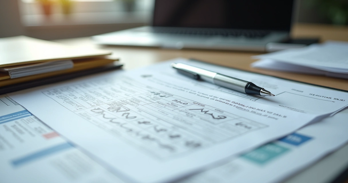 Documentos jurídicos organizados sobre uma mesa de escritório 