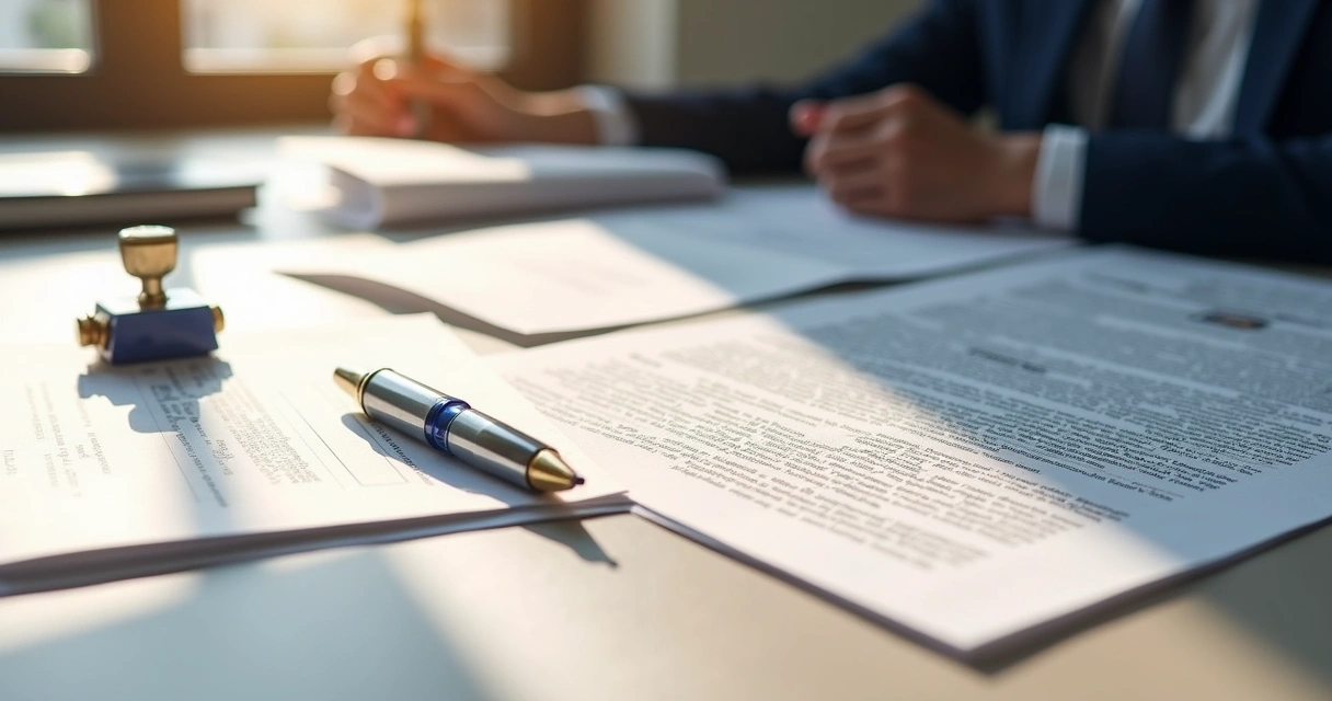 Certidões e documentos de registro de incorporação imobiliária sobre uma mesa