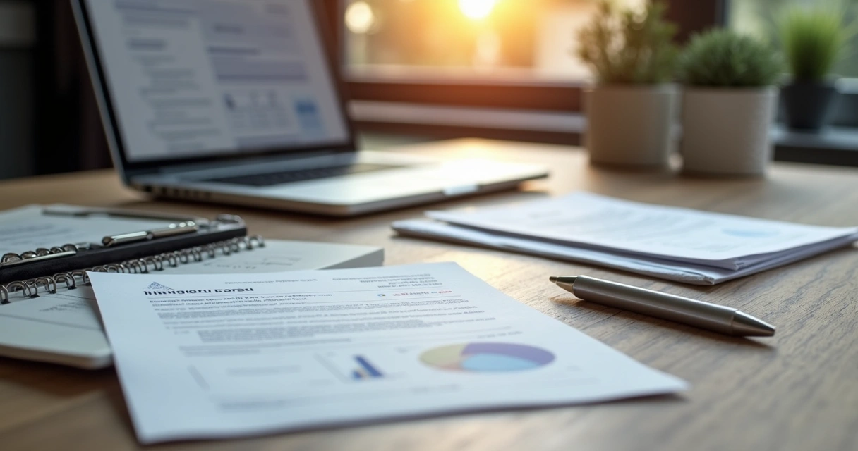 Regularizar uma empresa: Documentos organizados para regularização de empresa na mesa 