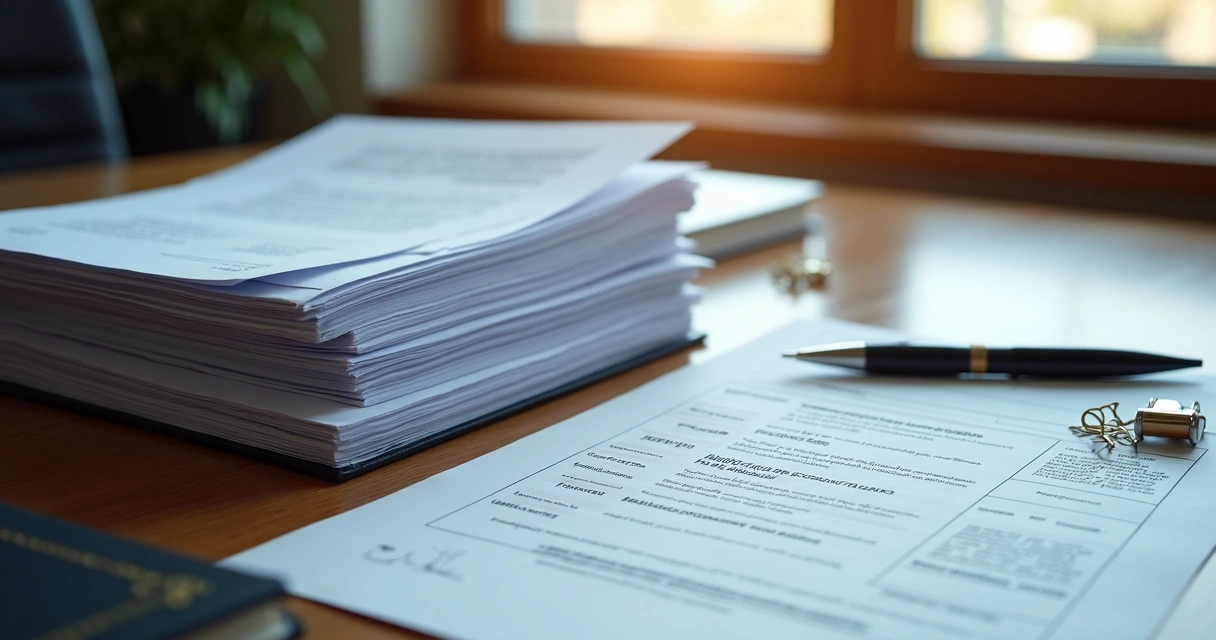 Documentos organizados para regularização de imóvel