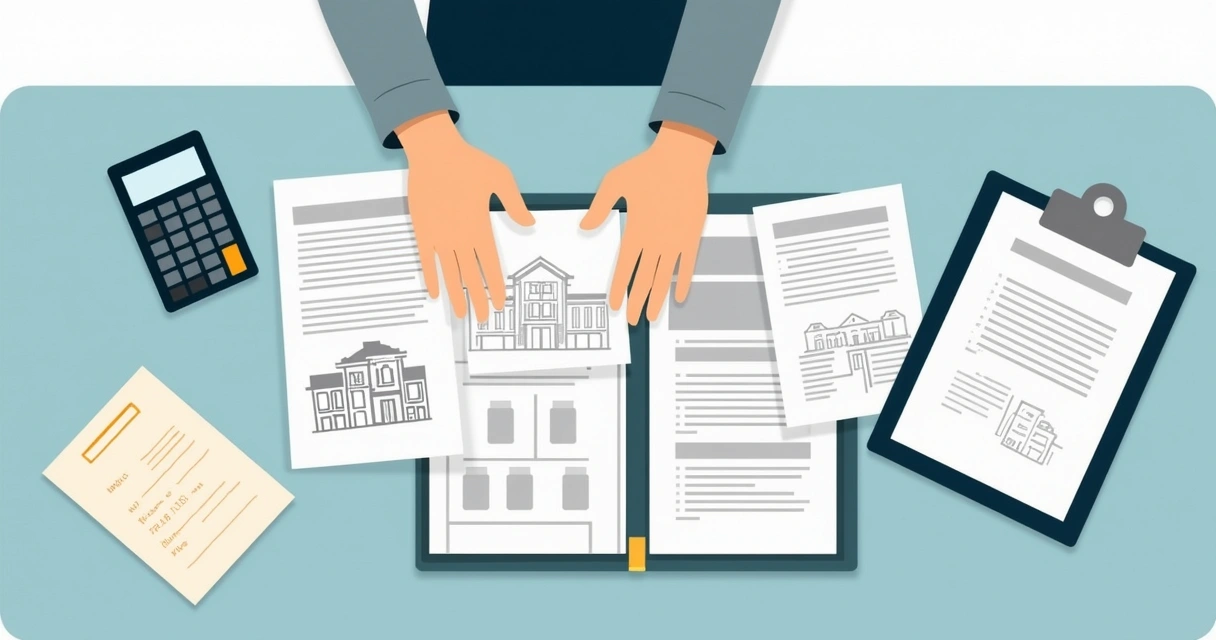 Pessoa separando documentos para regularização de imóvel 