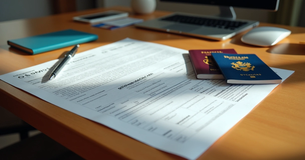 SSN nos EUA: como obter e usar o número de identificação 1 Documentos brasileiros e americanos separados sobre uma mesa