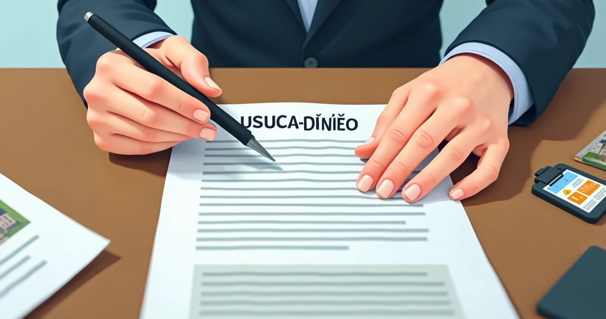 Documentos organizados sobre mesa para regularização imobiliária 