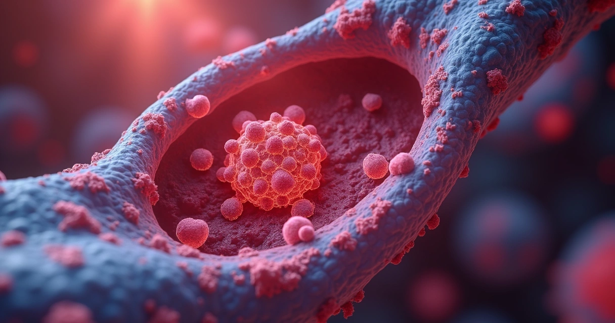 Desenho de anticorpos atacando plaquetas no sangue 