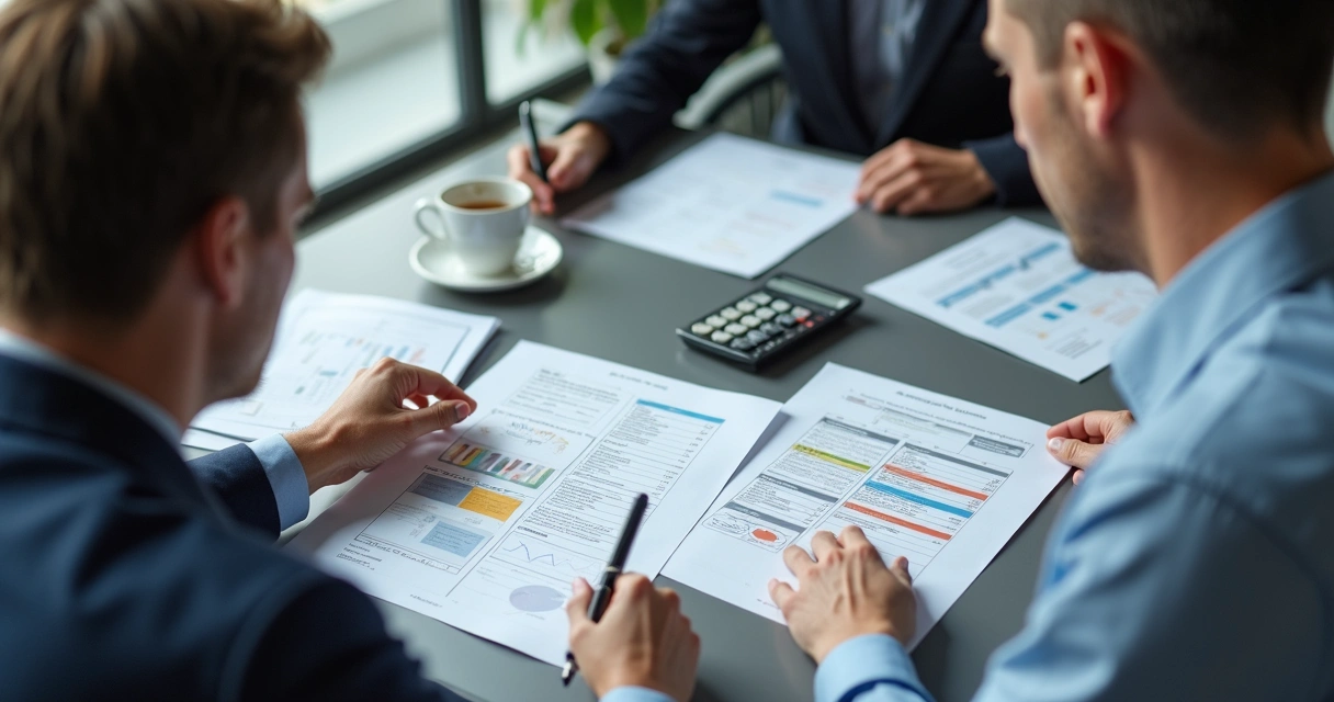 Duas pessoas comparando planos de investimento 