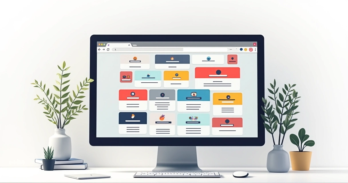 Vários exemplos de páginas de domínios estacionados na tela de um computador 