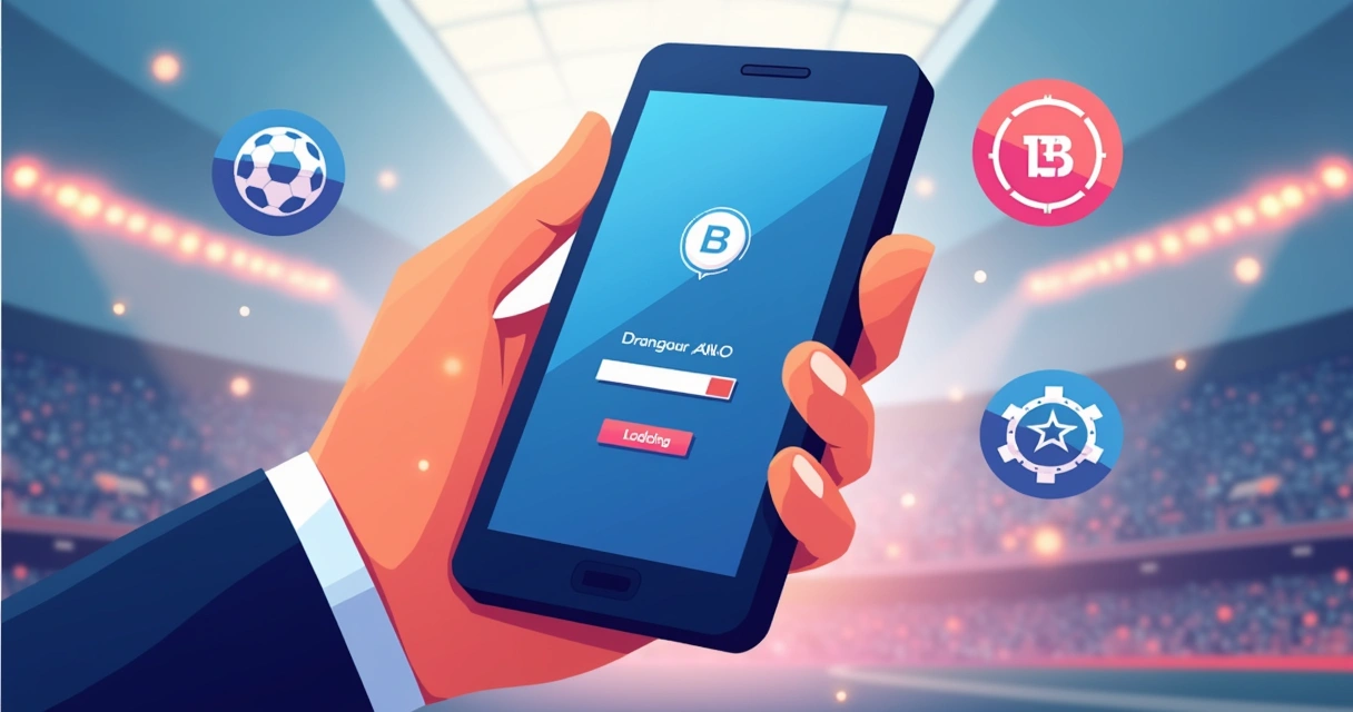 Tela de smartphone com interface de download do app Betano 