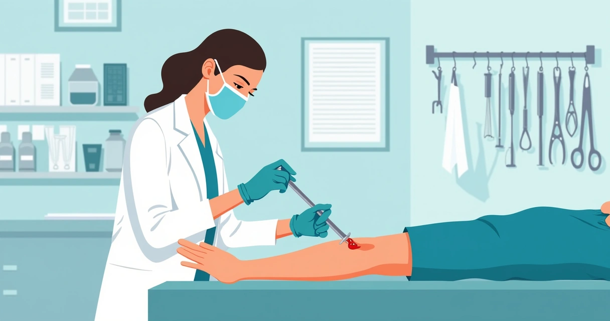 Drenagem e terapia antimicrobiana de abscessos cutâneos 4 Procedimento médico de drenagem de abscesso cutâneo em ambiente estéril