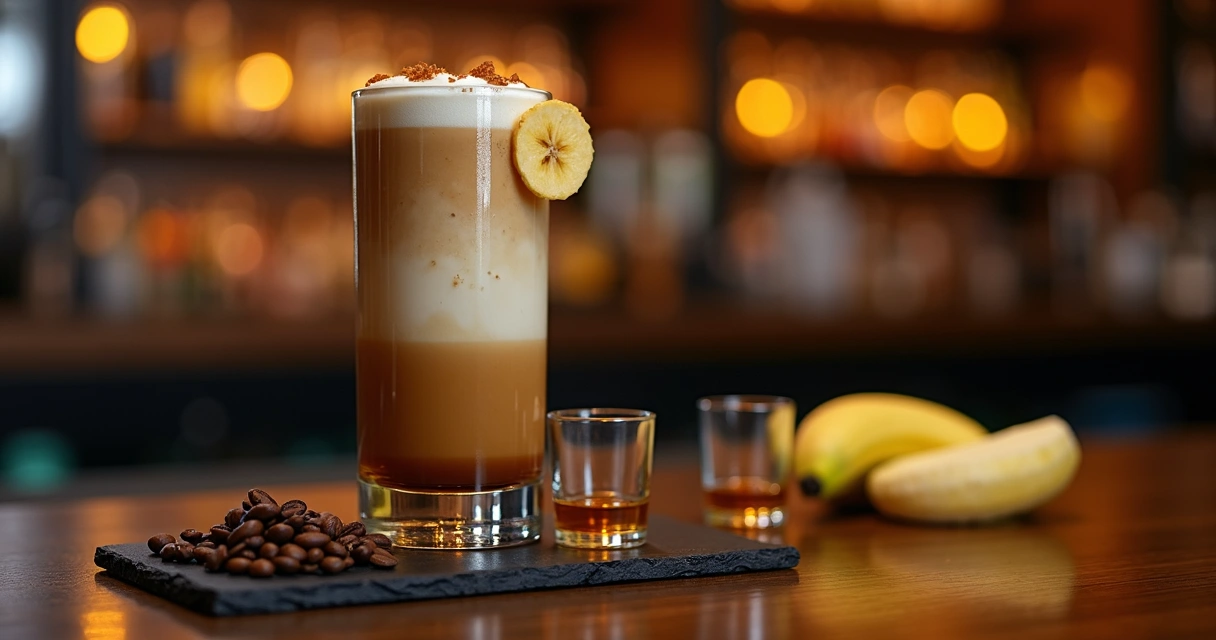 Como criar o drink Banoffee: café, cachaça e banana no copo