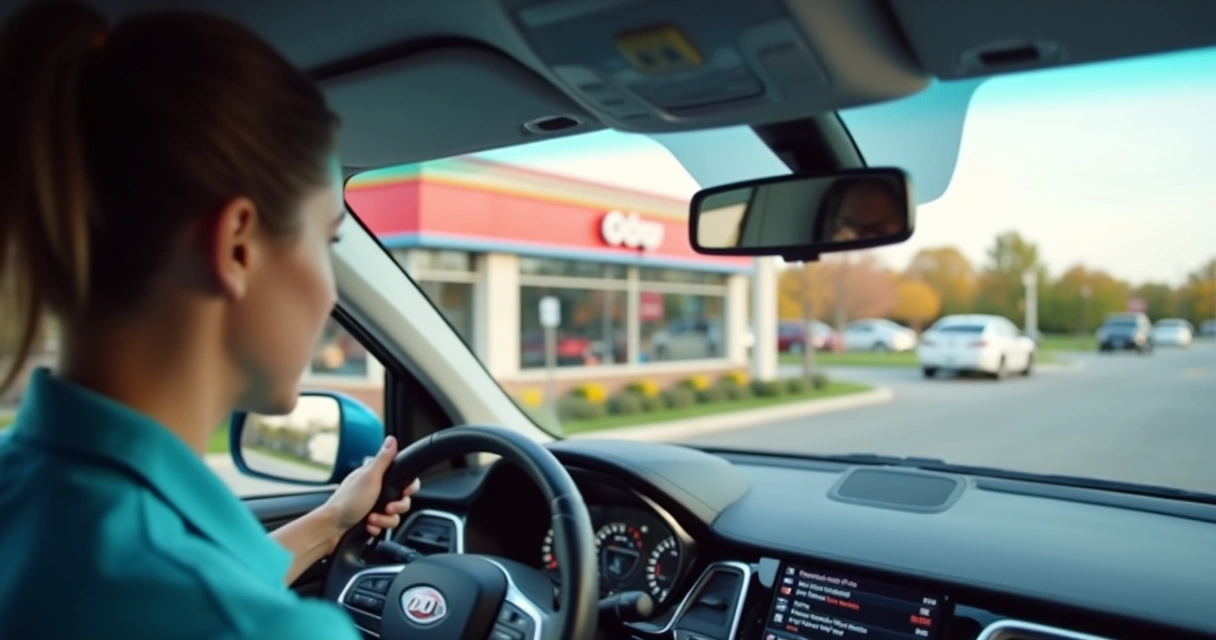 Atendente da Dairy Queen interagindo com sistema de IA no drive-thru 